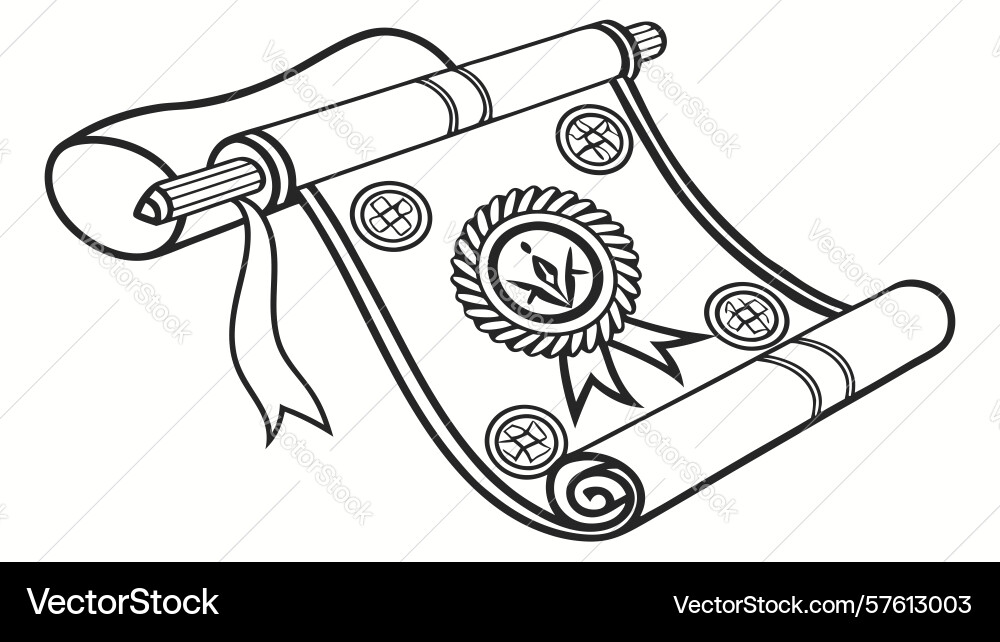Official proclamation scroll with seal and ribbon Vector Image