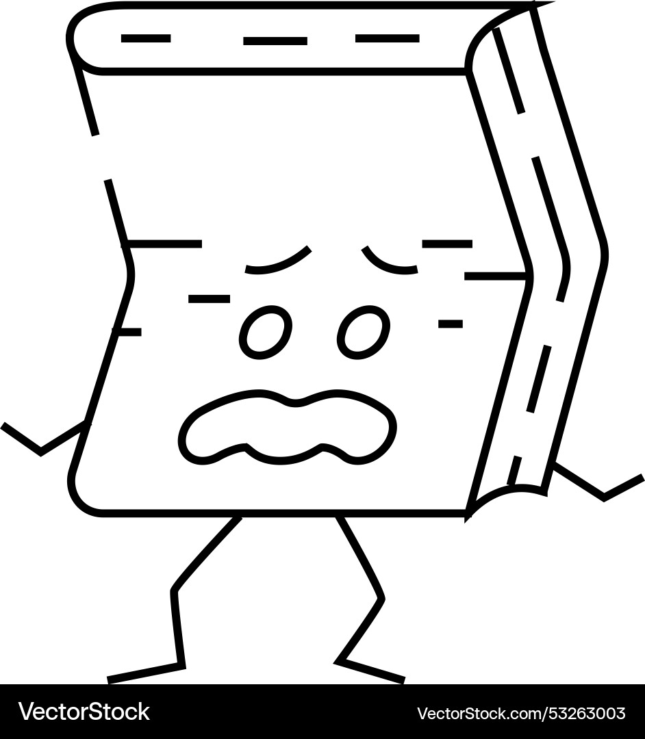 Paper book character line icon vector image