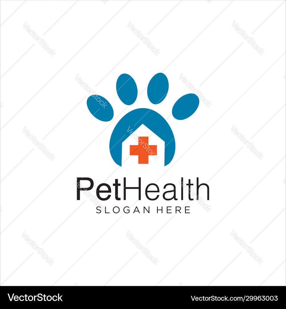 Pet Care Logo - Animal Paw Print Vector Image