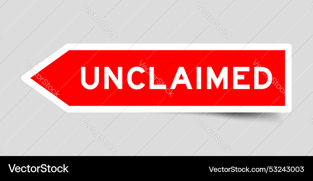Red color arrow shape sticker label with word Vector Image
