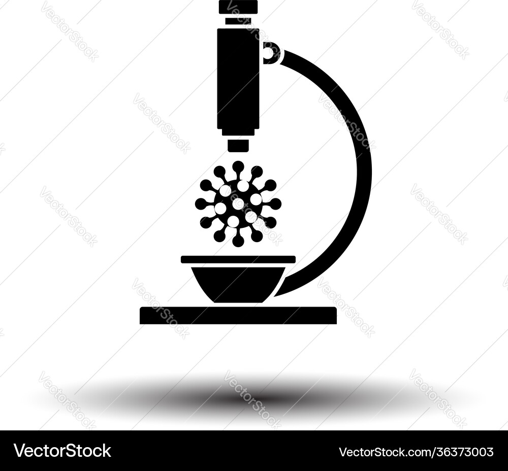 Research coronavirus microscope icon Research coronavirus microscope icon vector image