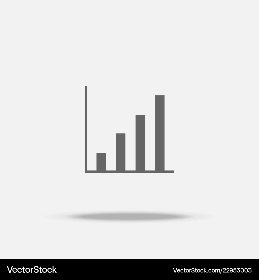 Rising Bar Graph Icon with Shadow vector image