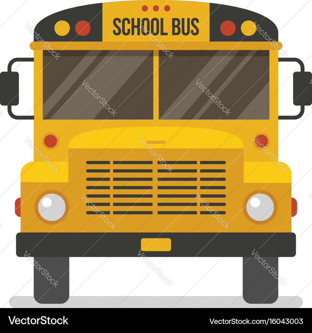 School Bus Front View Vector Image