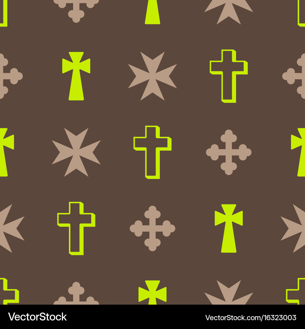 Seamless pattern with christian cross vector image