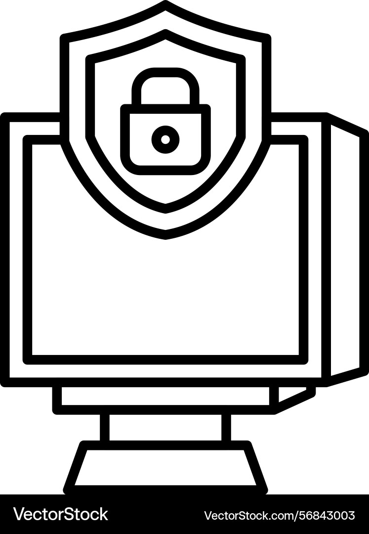 Secure computer icon Vector Image