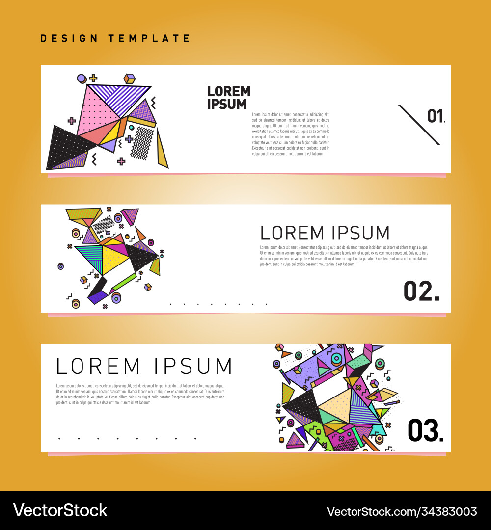 Set abstract banner web design template retro Set abstract banner web design template retro vector image
