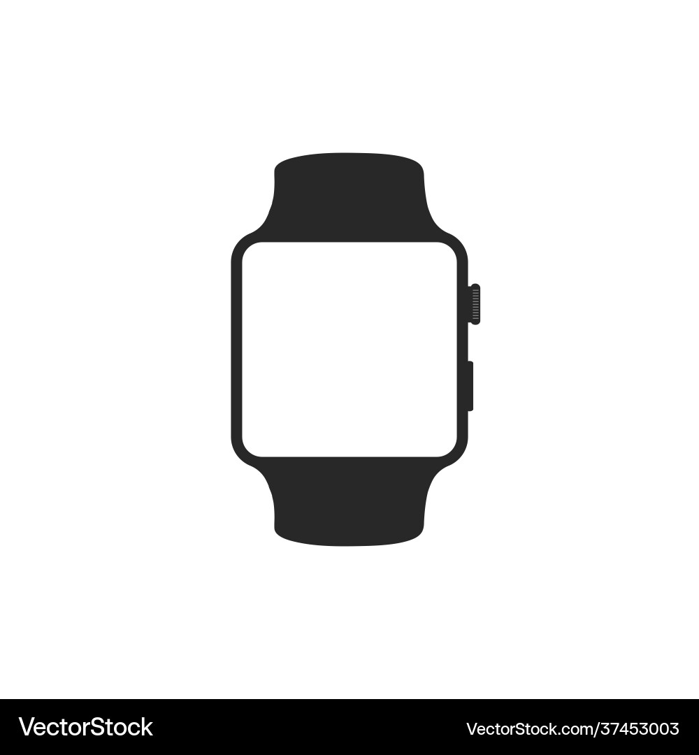 Smart watch black color isolated on white Smart watch black color isolated on white vector image