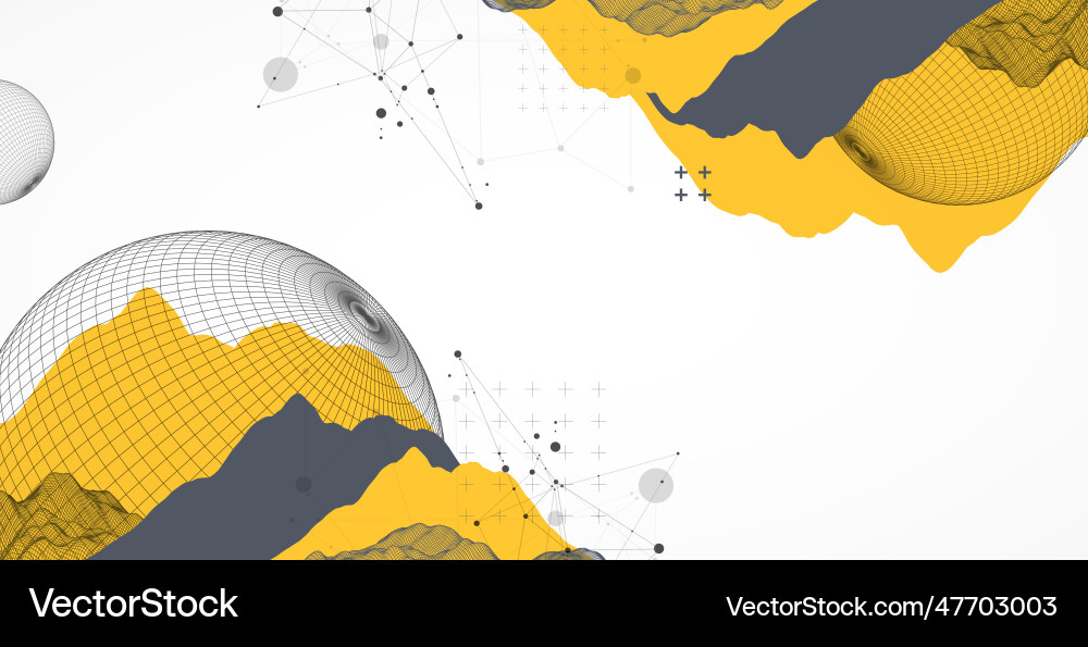 Sphere theme with connected lines in technology vector image