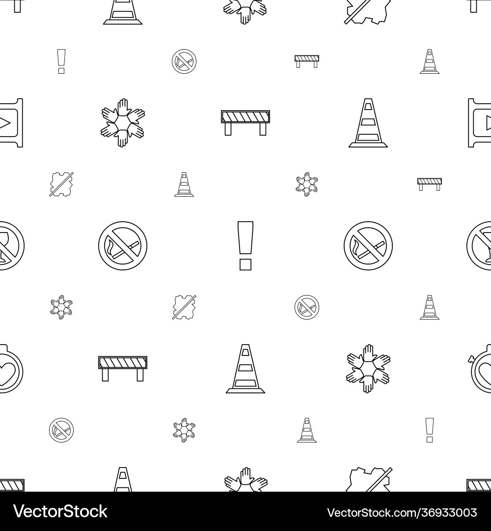 Stop icons pattern seamless white background – Free Vector | VectorStock
