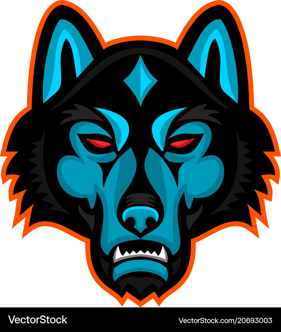 Timber Wolf Mascot Icon Vector Image