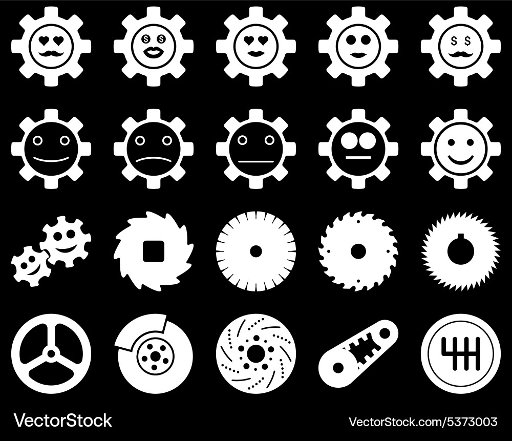 Tools and smile gears icons Vector Image