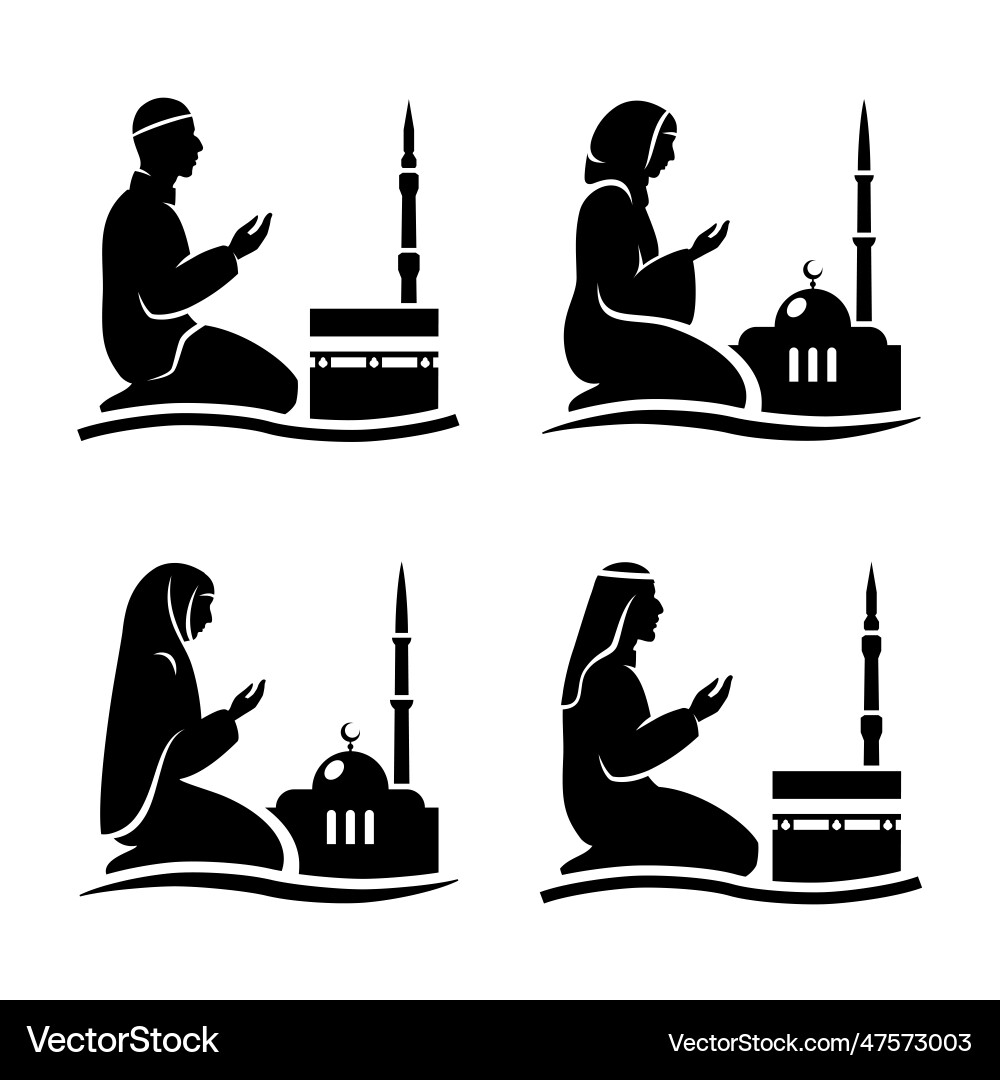 Traditionally clothed muslim arab man and woman Traditionally clothed muslim arab man and woman Vector Image