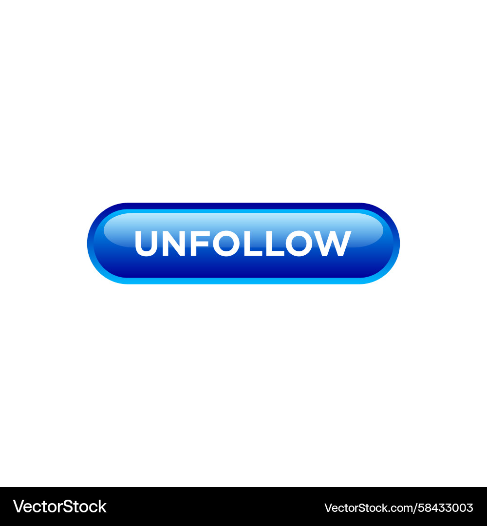 Unfollow Button Website Template Vector Image
