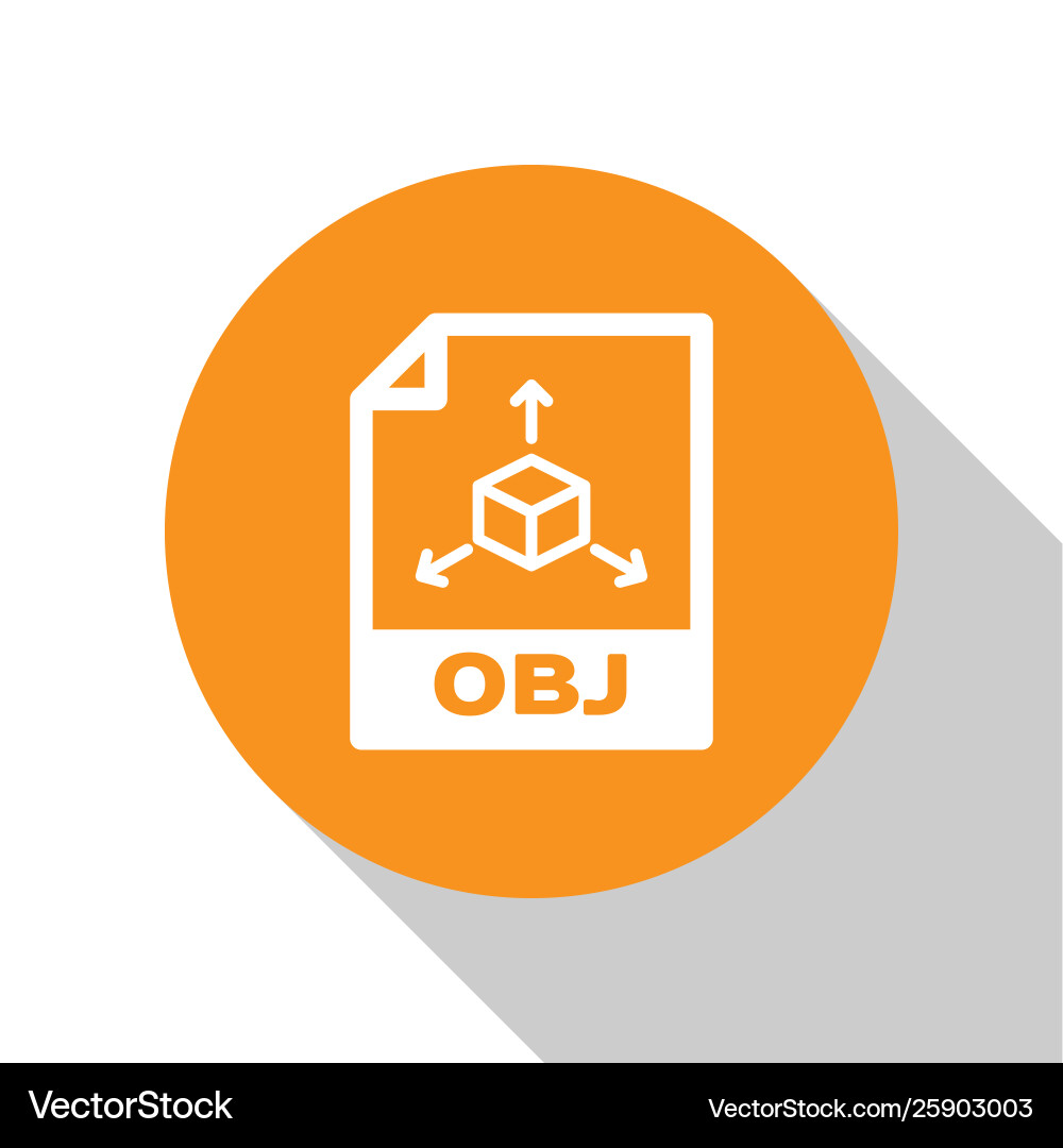 White obj file document icon download button White obj file document icon download button vector image