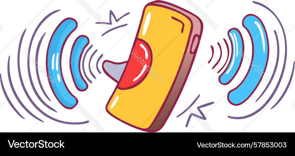 Wireless communication button icon with sound Vector Image