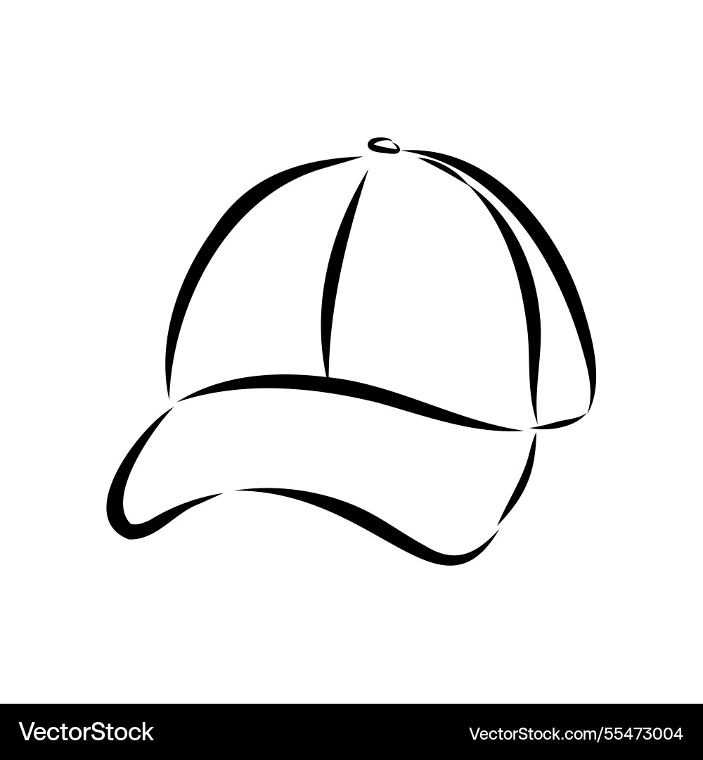2d of cap outline image set top front side Vector Image