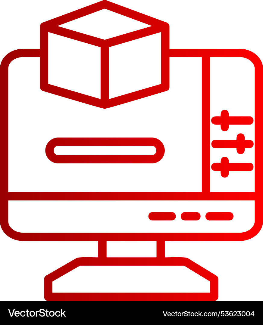 3d modeling line gradient icon Vector Image