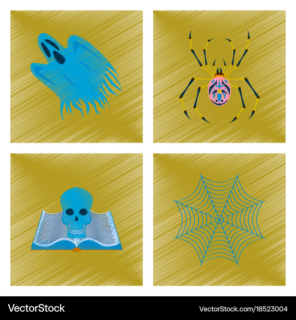 Assembly flat shading style icon ghost spider vector image