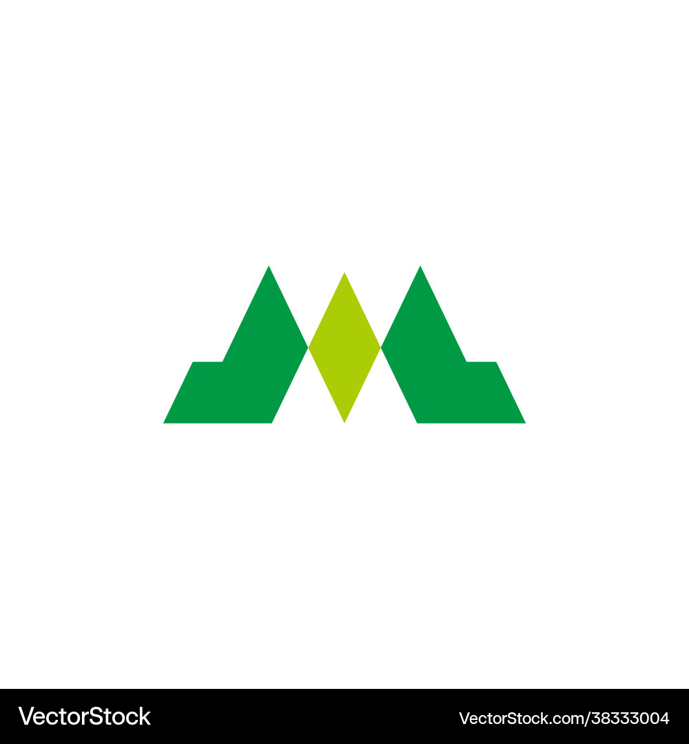 Buchstaben m abstrakter Berg grün Baum Wald Logo Buchstaben m abstrakter Berg grün Baum Wald Logo vektorbild