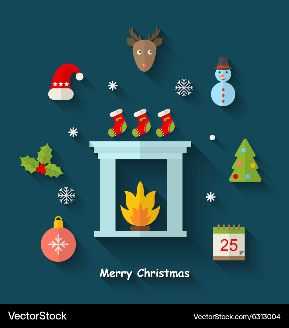 Christmas minimal objects and elements Vector Image