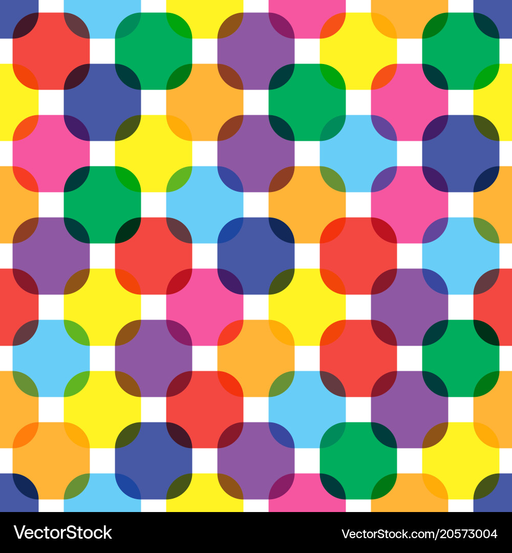 Colorful Rounded Squares Pattern vector image