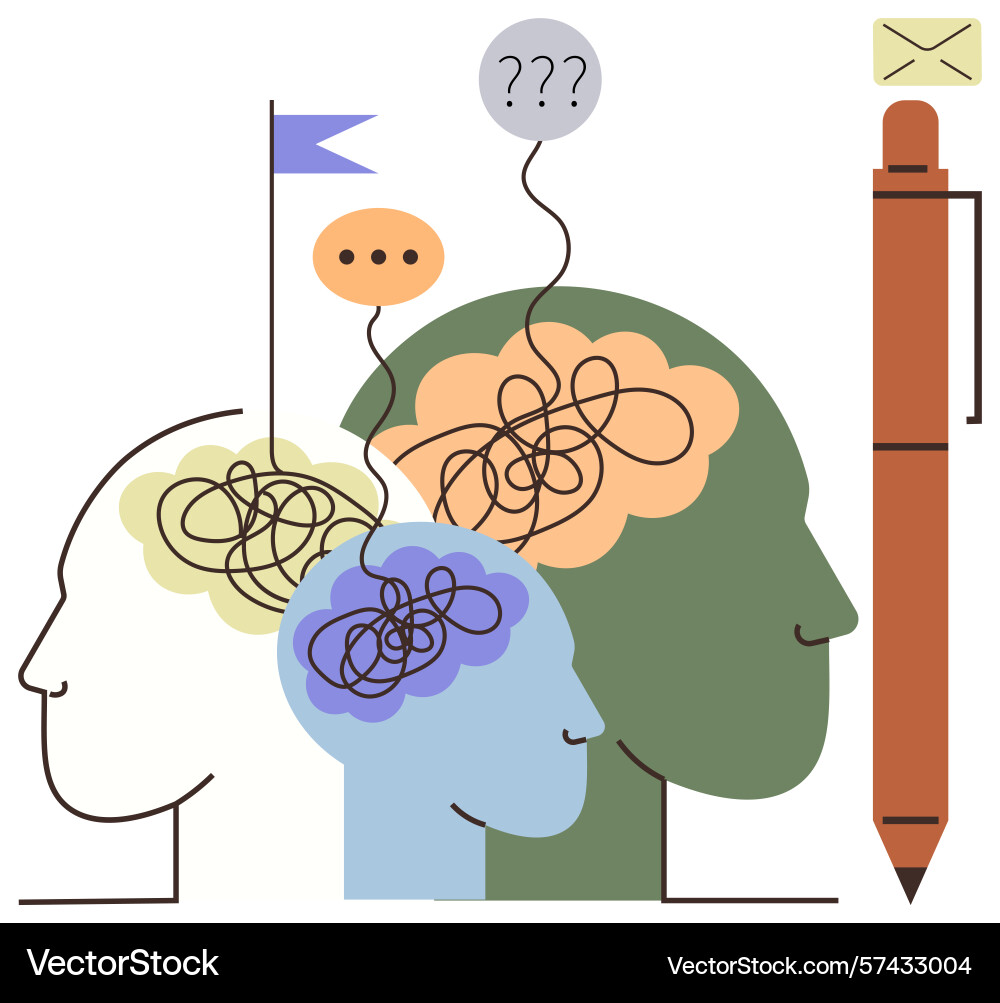 Concept of problem-solving and brainstorming Concept of problem-solving and brainstorming vector image