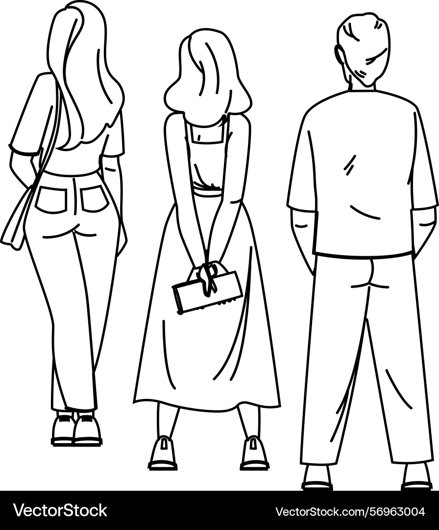 Crowd queue line Crowd queue line vector image