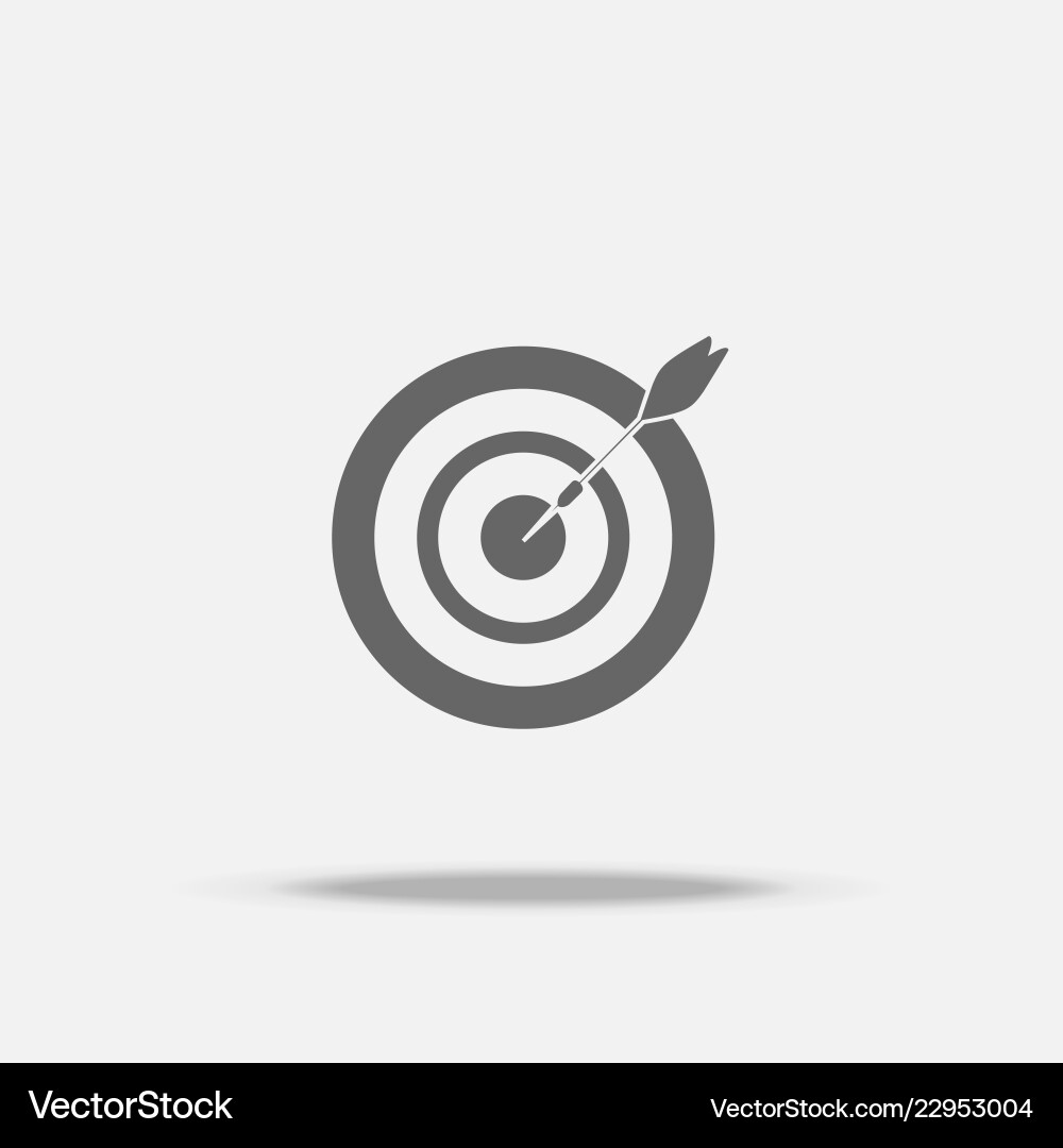Dart board and arrow in the middle flat design Dart board and arrow in the middle flat design vector image