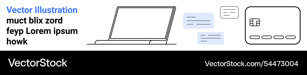 Digital communication via laptop with messaging Vector Image