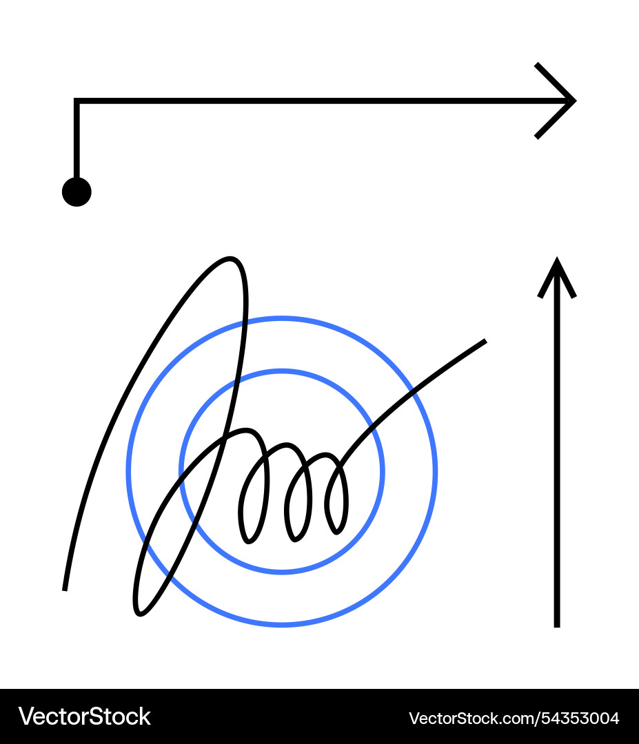 Dynamic arrows and spirals exploration of movement Vector Image