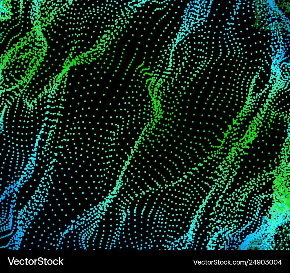 Dynamic particles wave from nodes 3d sea flow Dynamic particles wave from nodes 3d sea flow Vector Image