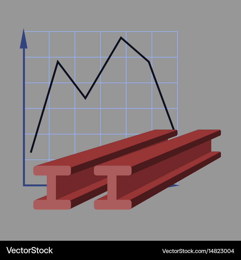 Flat icon on stylish background falling graph vector image