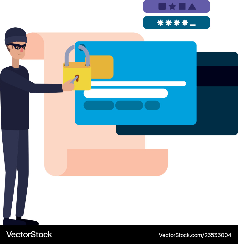 Hacker stealing information avatar character vector image