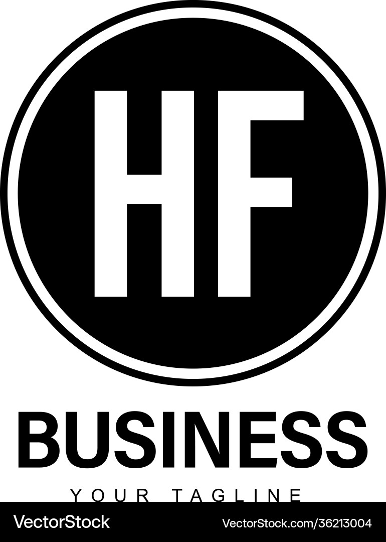 Hf initial a logo design with abstract style Hf initial a logo design with abstract style vector image