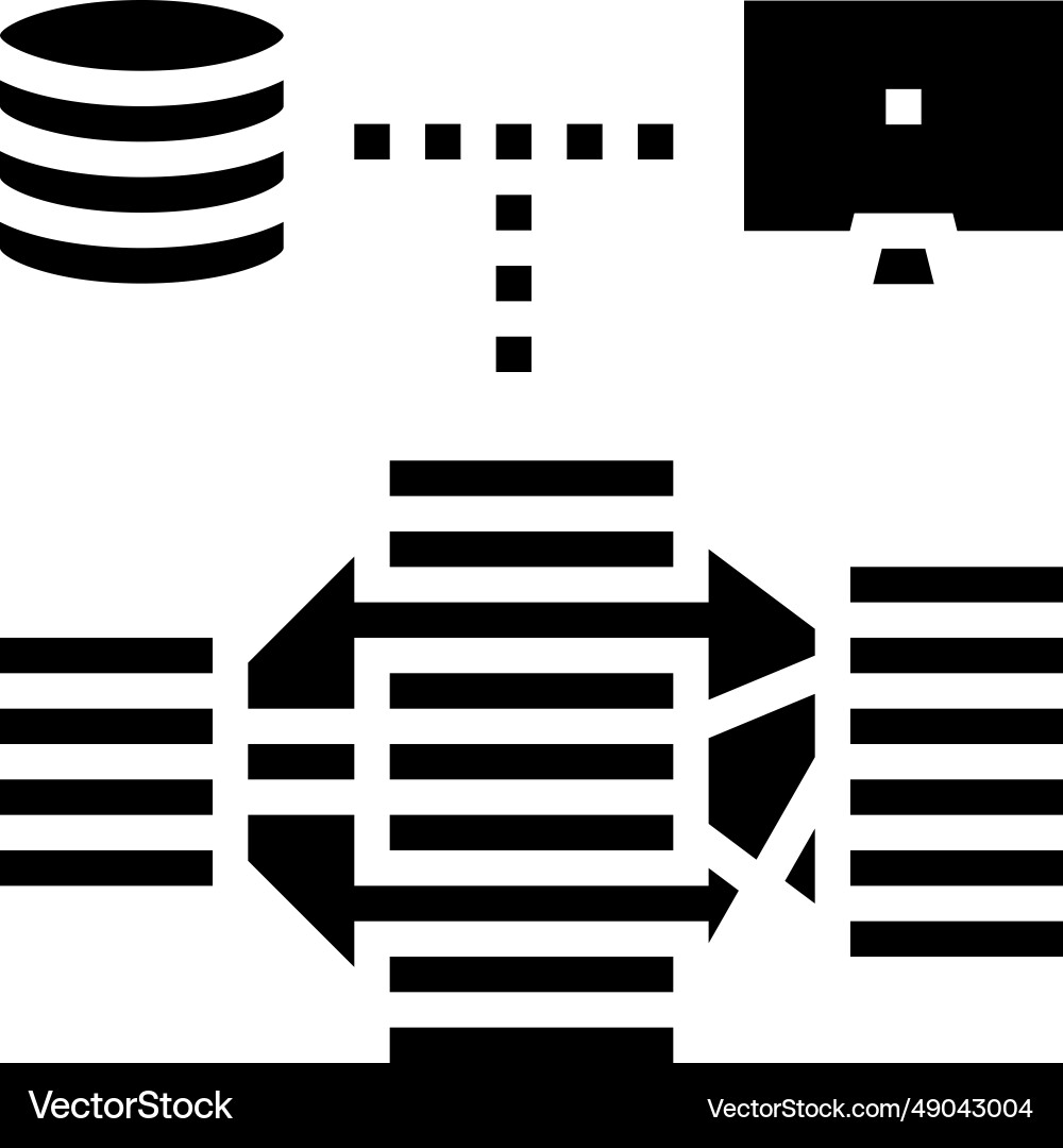 Indexing data database glyph icon Indexing data database glyph icon vector image