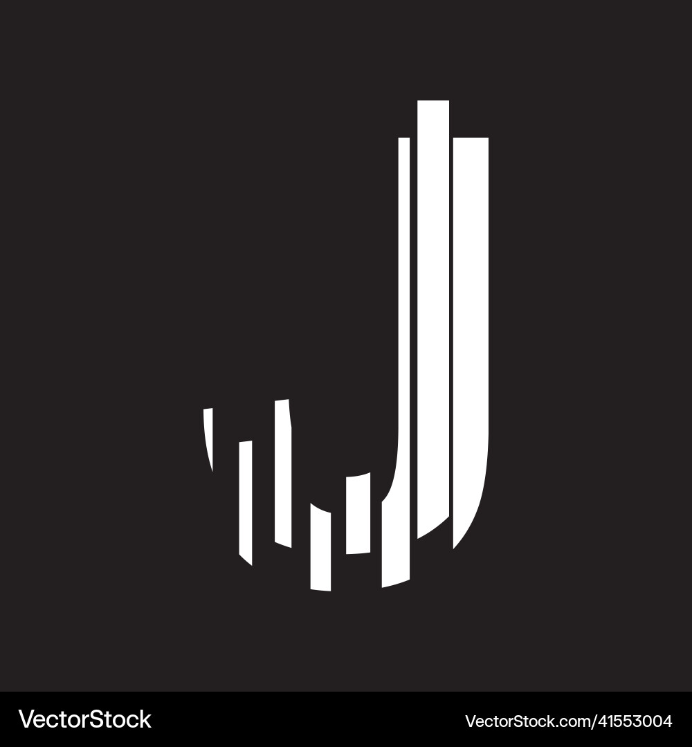 J abstract logo with slice effect design Vector Image