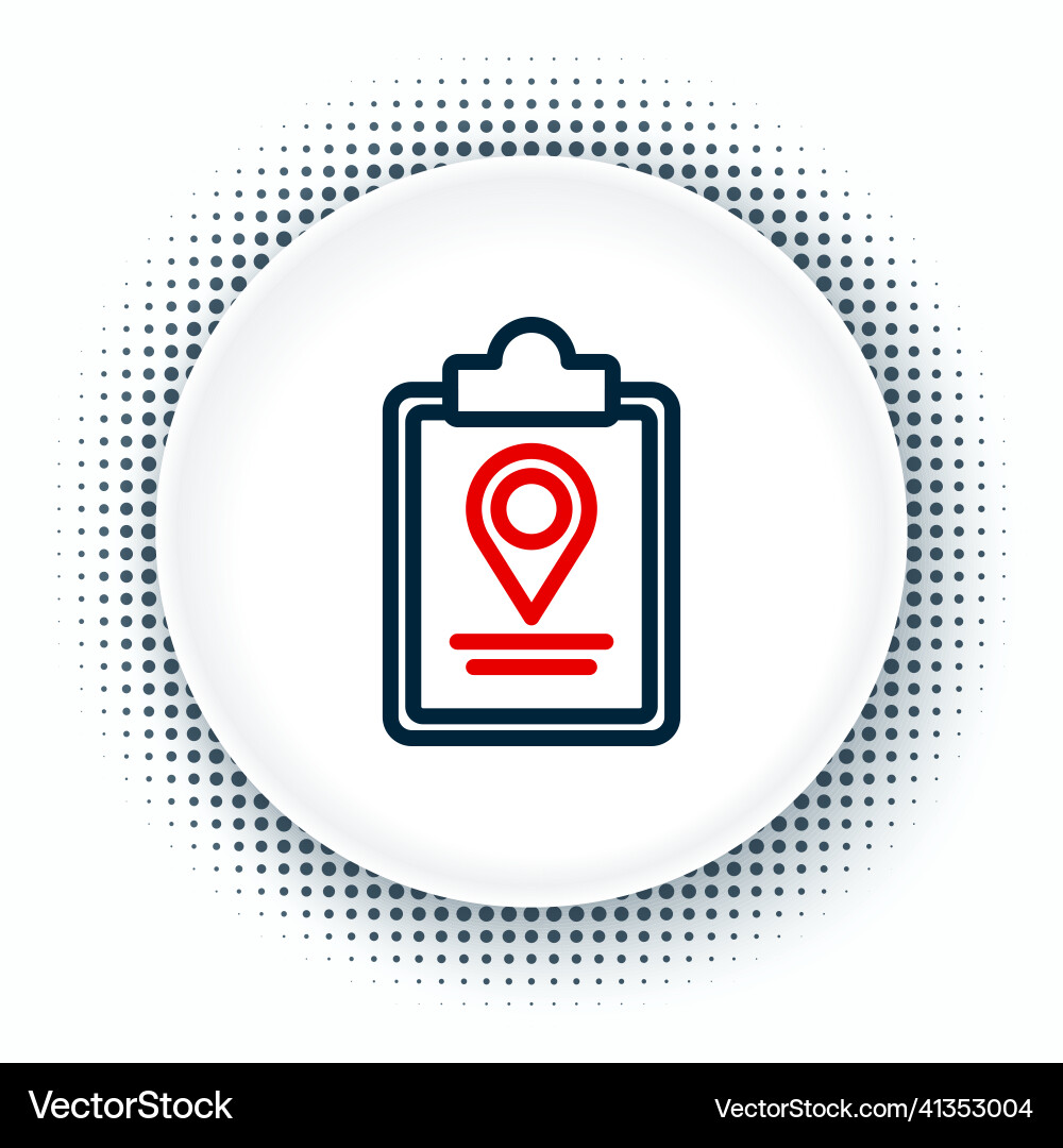 Line folded map with location marker icon isolated Line folded map with location marker icon isolated vector image
