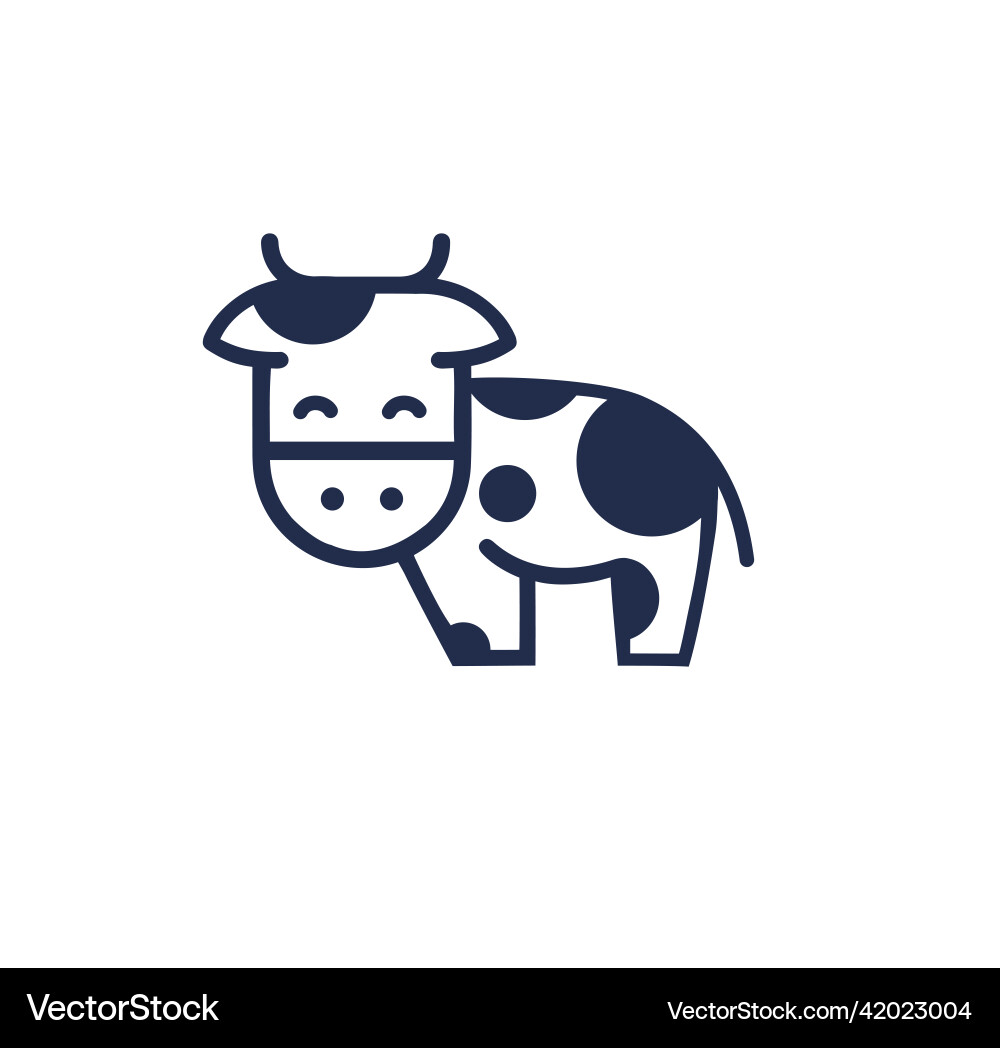 Minimalist Cow with Dots Vector Image