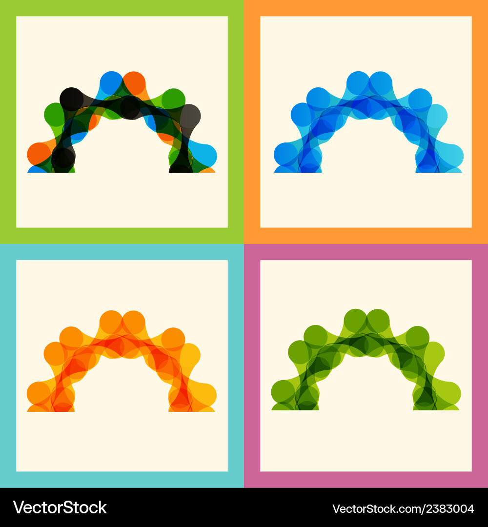 Set color molecule pattern eps vector image
