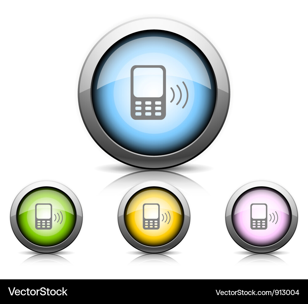 Set of icons with phone Vector Image