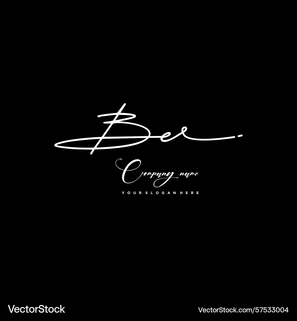 Signature style be initial logos initials logo Signature style be initial logos initials logo Vector Image