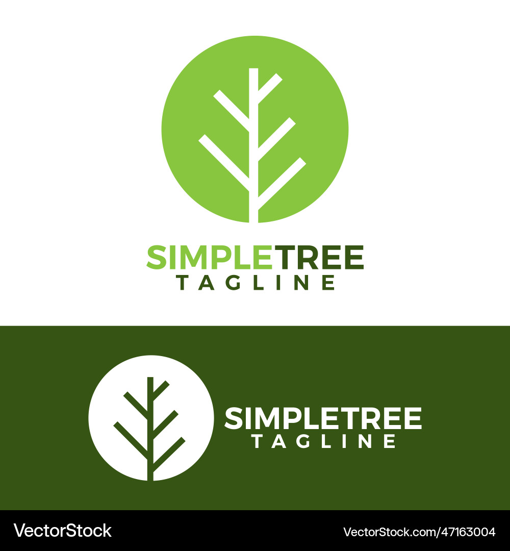 Simple green tree template – Free Vector | VectorStock
