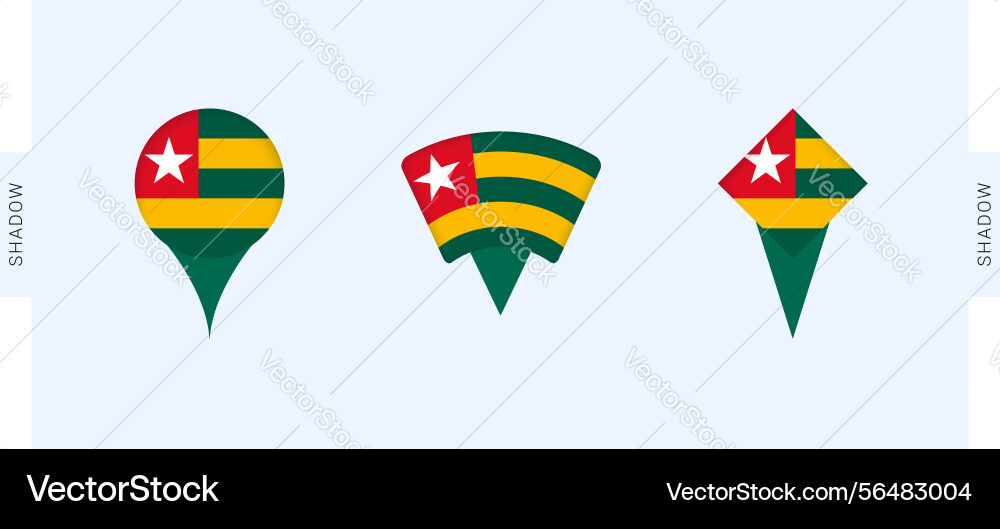 Togo map markers set perfect for projects related vector image