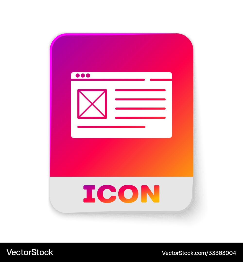 White browser window icon isolated on Vector Image