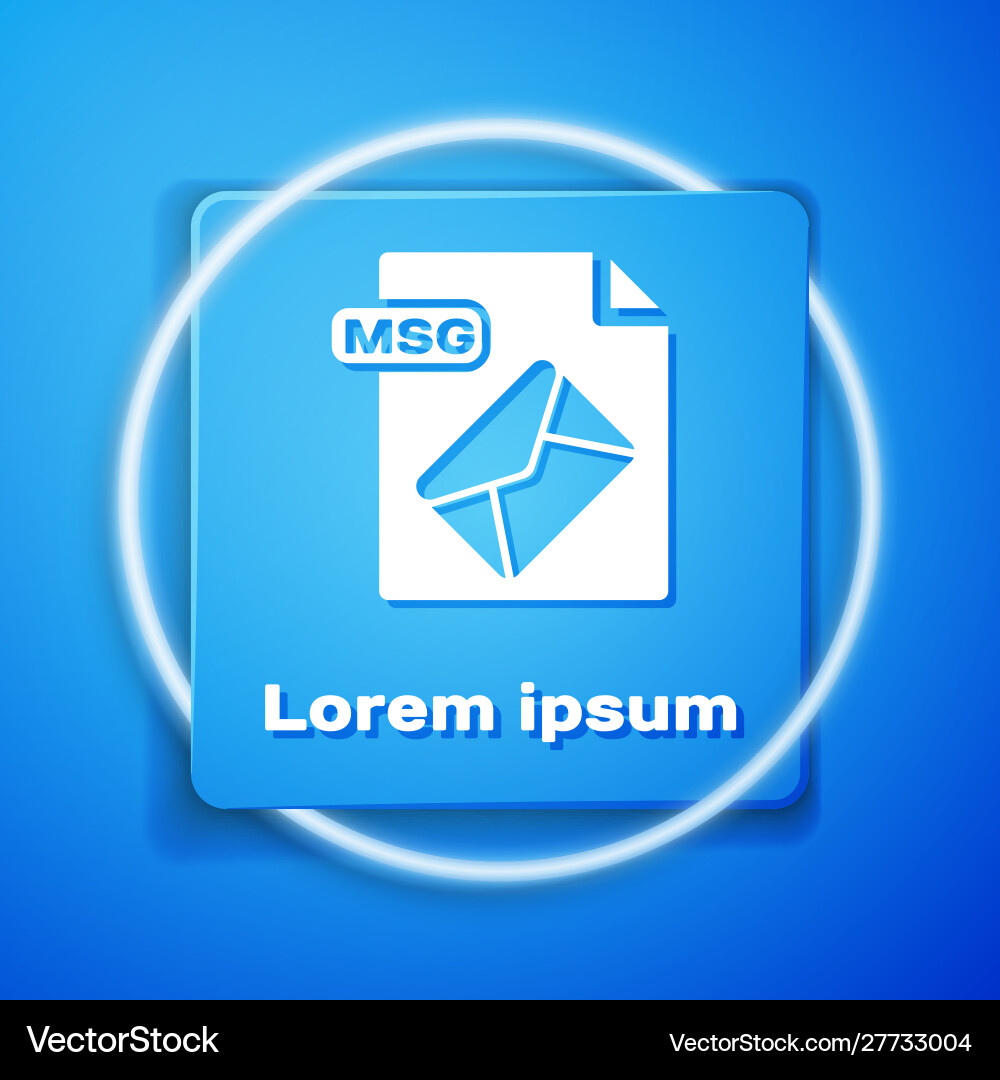White msg file document download button icon White msg file document download button icon vector image