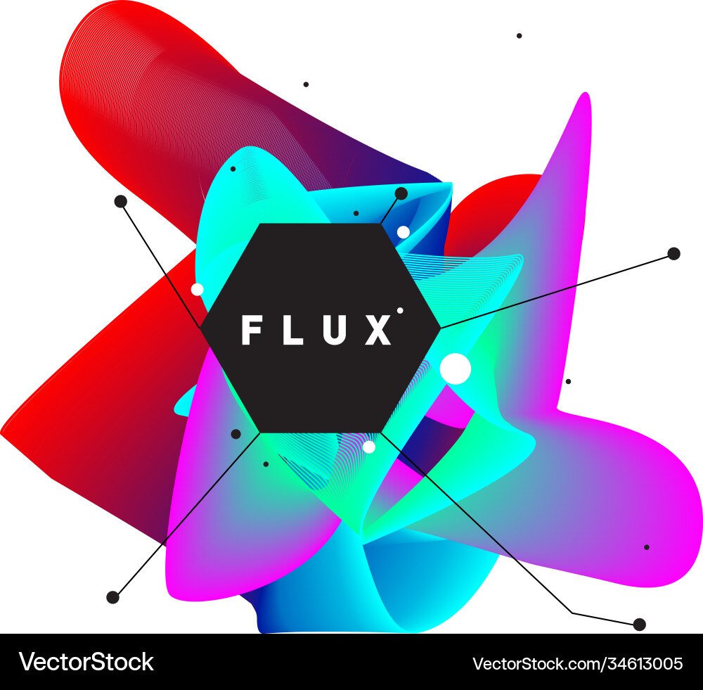3d colorful wave background dynamic flux effect 3d colorful wave background dynamic flux effect vector image