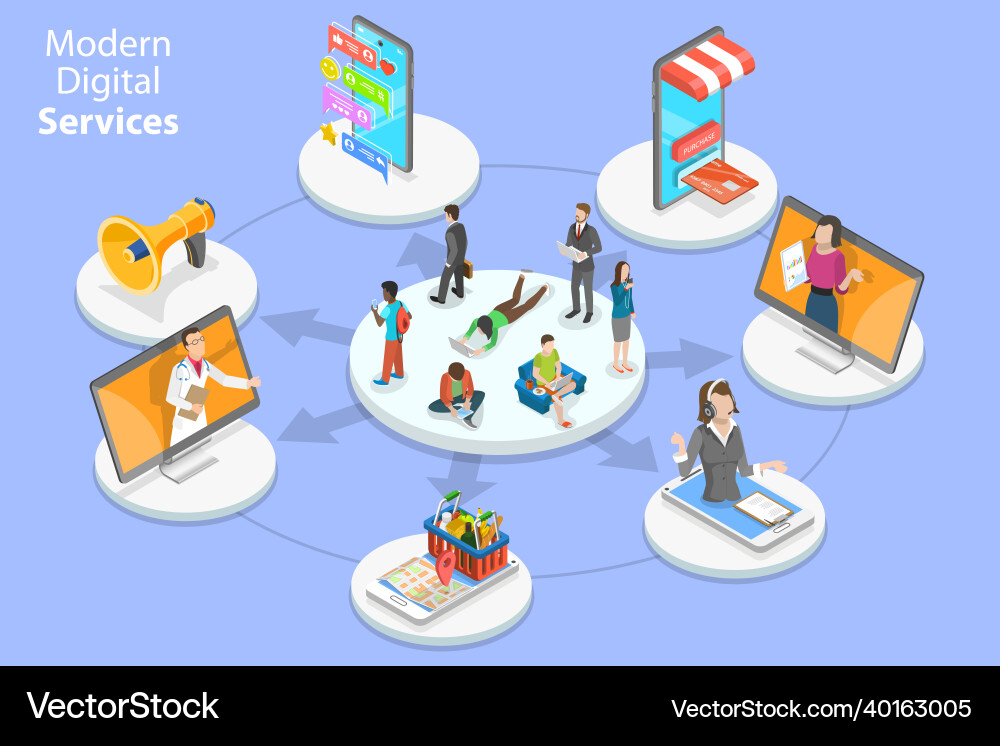 3d isometric flat conceptual Royalty Free Vector Image