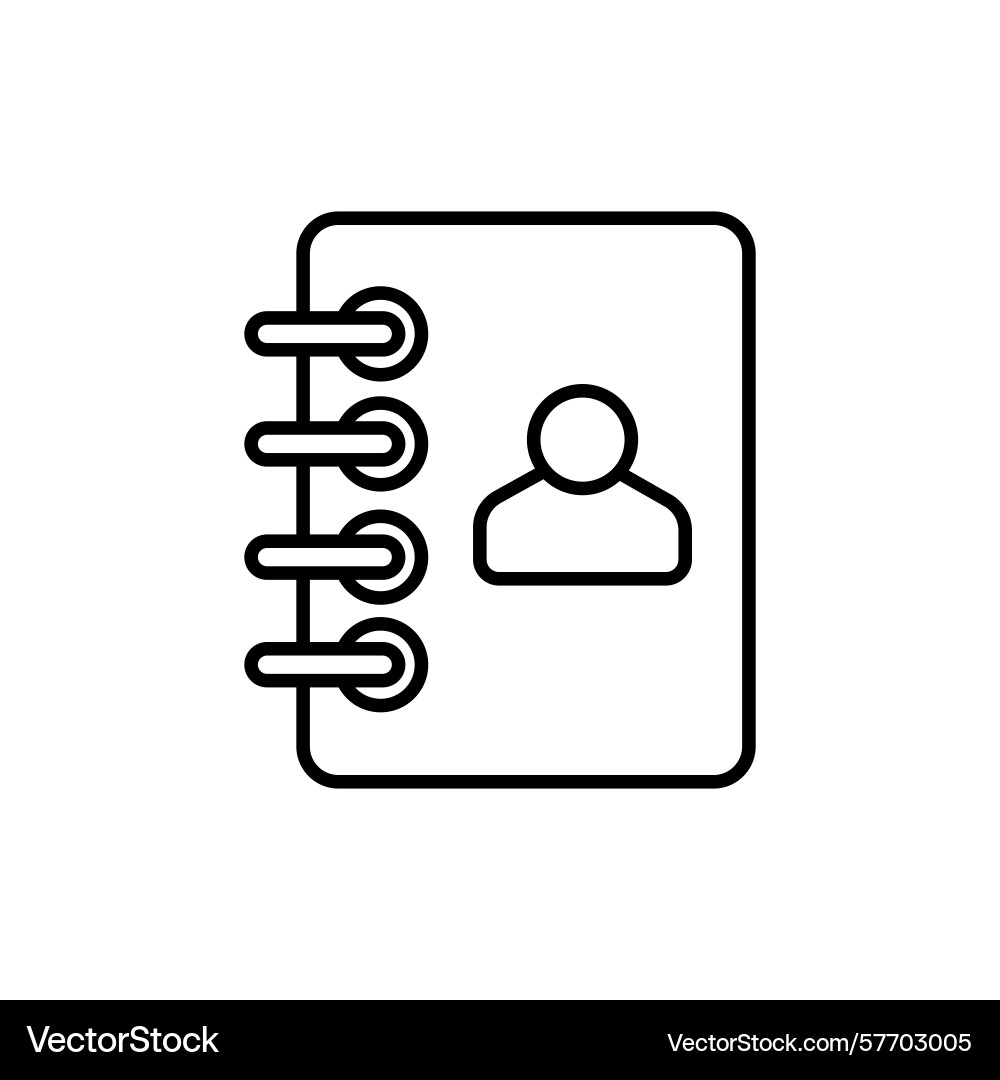 Address book line icon contacts and notebook vector image