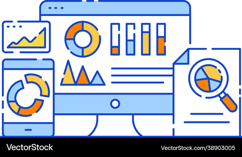 Analytics dashboard vector image