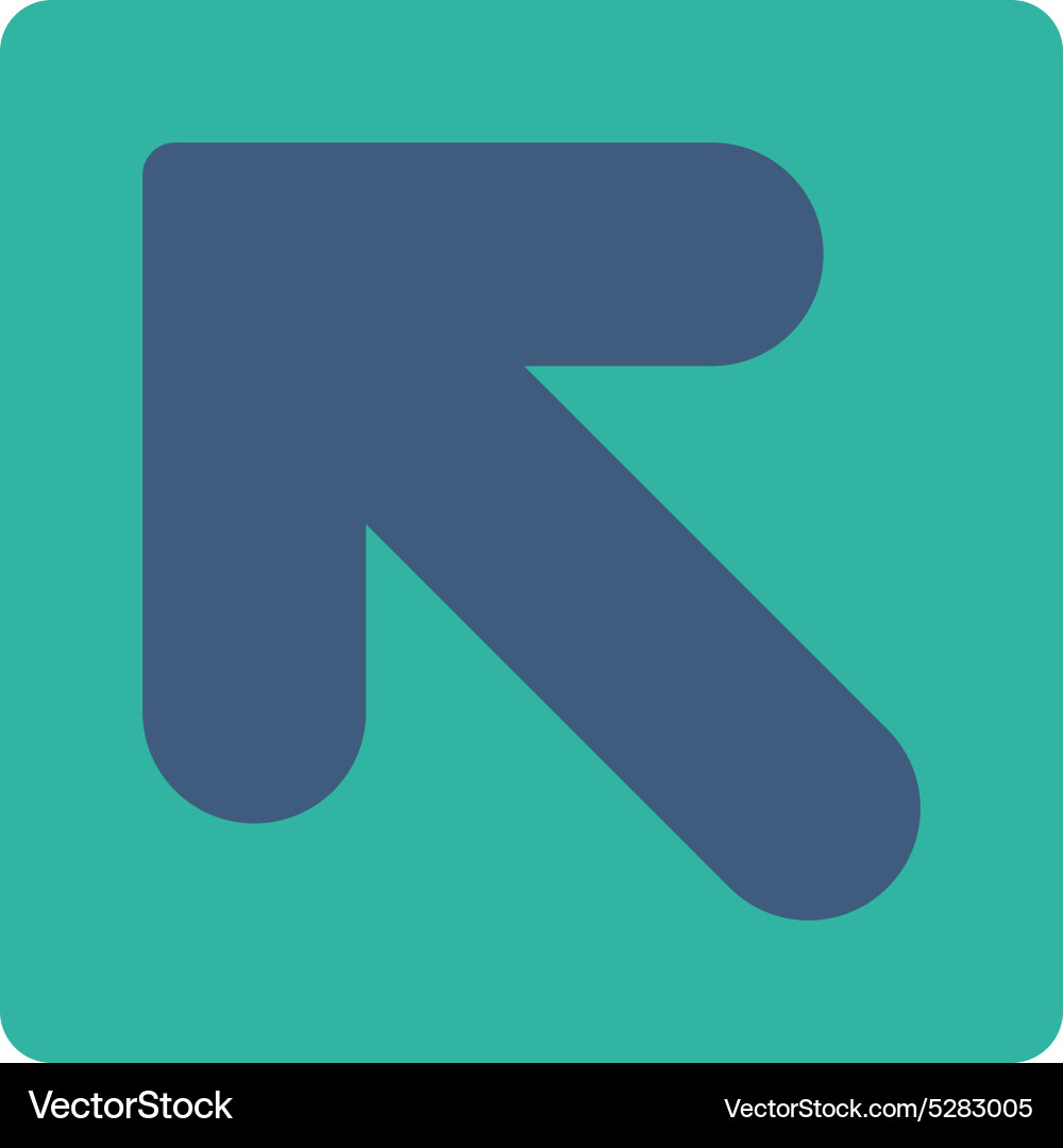 Arrow up left flat cobalt and cyan colors rounded vector image